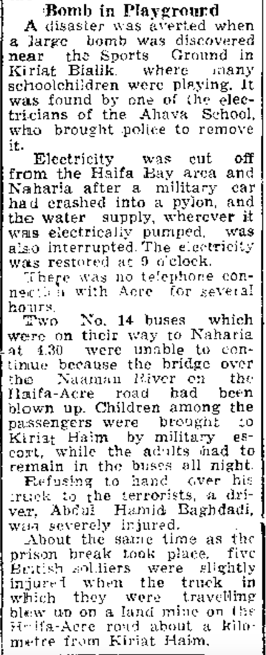 A newspaper snippet