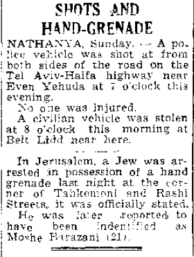A newspaper snippet