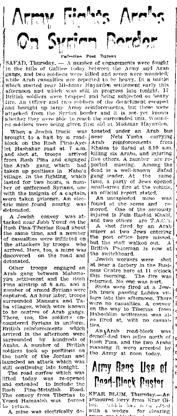 A newspaper snippet