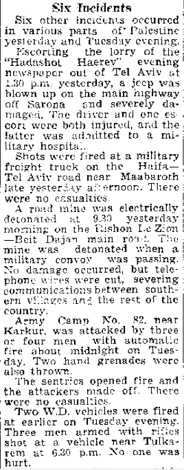 A newspaper snippet