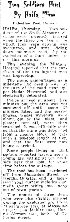 A newspaper snippet