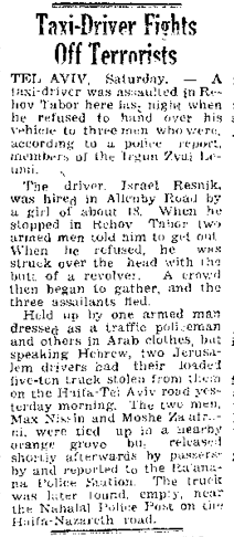 A newspaper snippet.